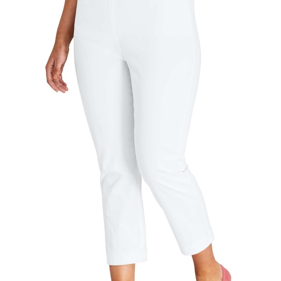 Lands' End Women Fit 2 Chino Crop Pants White NWOT - Picture 4 of 5